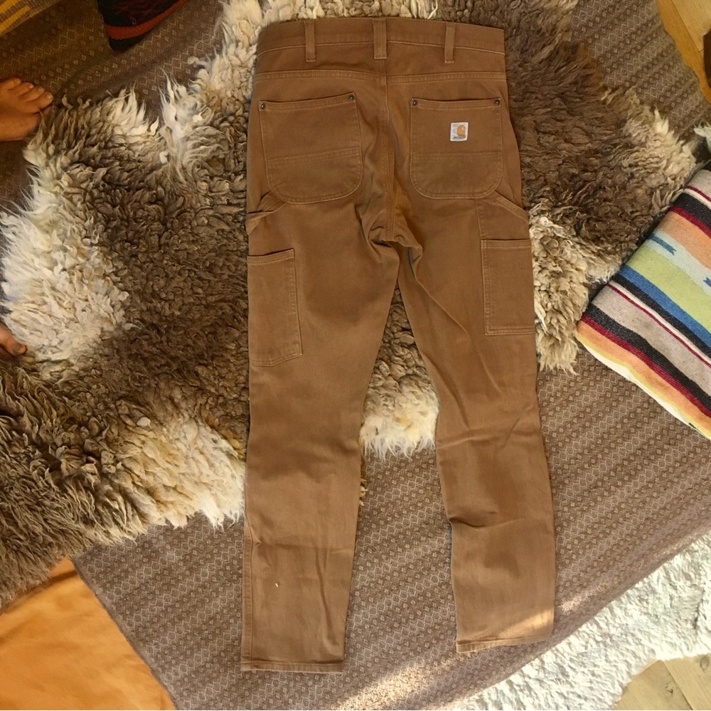 Women Carhartt straight fit double front work pants (size 4 tall)